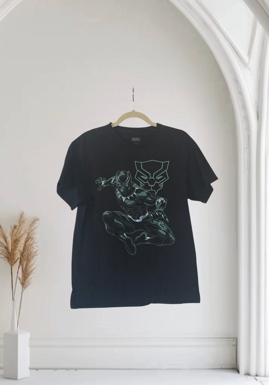 Marvel Comics Shirt Men Black Panther Movie Graphic Tee Short Sleeve Medium